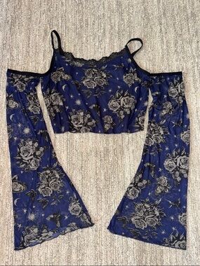 Cosmic Aura Dark Blue Crop Top